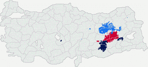 Türkiye’de Zaza Nüfus Dağılım