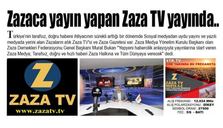 ! ZAZACA YAYIN YAPAN ZAZA TV YAYINDA !