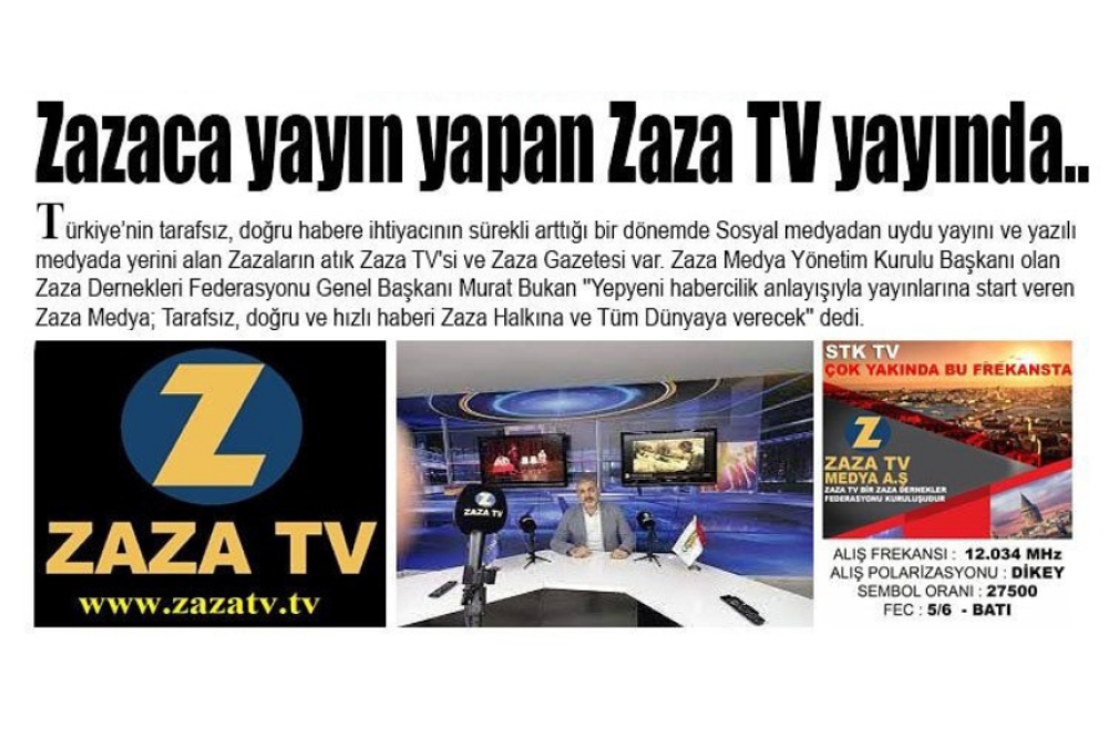 ! ZAZACA YAYIN YAPAN ZAZA TV YAYINDA !